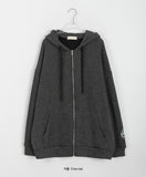 [unisex] Solive Ribbed Over Knit Hood Zip-Up