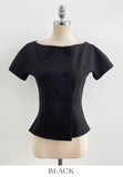 Denlua Double Button Jacket Blouse