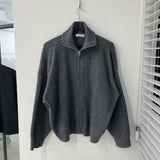 Lambswool Knit Turtle Zip-up