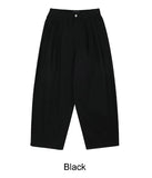 Tie pin tuck cotton balloon pants