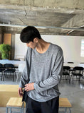 loose peach U-neck T