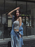Blitz Cool Denim Short-Sleeved Shirt