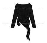 Modney pintuck tail shirring long sleeve