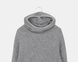 Noni High Neck Color Matching Brushed Knit Hood T-Shirt