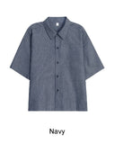 Pet seersucker short-sleeve shirt