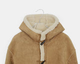 Duna Suede Hooded Duffle Fleece Fur Mustang Jacket