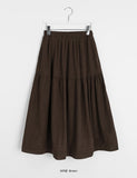 Toriku banding frill corduroy long skirt