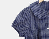 Puren Double-Button Short-Sleeve Blouse