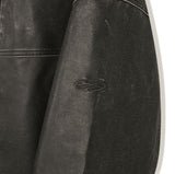 Crack Washing Leather Bomber Jacket