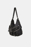 Seis pocket vintage leather shoulder bag