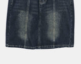 Yuan Cut Washed Denim Midi Skirt