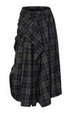 Asymmetrical Draped Layered Long Skirt