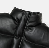 Made leather puffer crop padding