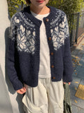 Gilever Raglan Nordic Wool Knit Cardigan