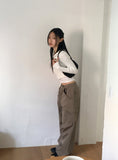 [MADE] Delpha vintage Pintuck cotton two-way long wide jogger cargo pants