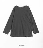 [BAONHAUS] Luke Pigment Pocket Slit Long Sleeve Tee