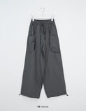 Ibe Balloon Wide Cut Nylon Banding Pants