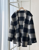 [75% Wool] Torrett Handmade Hood Cape Check Coat