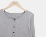 Marble Mix Color Button Point Cardigan