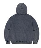 WASHED CUT OFF APPLIQUE HOOD ZIP UP