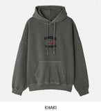California american flag embroidery pigment hoodie