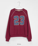 Catst Number Printing Crop Sweatshirt