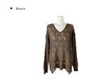Linder Mesh See-Through Loose-Fit One-Shoulder Knit