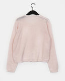 Sakura Frill Wave Wool Knit Cardigan