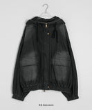 Corely Denim Two-Way Pocket Hood Over Jacket