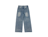 [A/M] Folder Medium Blue Wide Washing Denim Pants