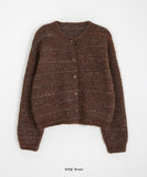 Lunve Wool Boucle Mix Color Cropped Cardigan