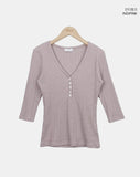 Lopon Ribbed Three Quarter T-shirt