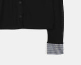 Kens check color matching slab cardigan