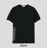 Beryl Lettering Ribbed Short Sleeve T-shirt