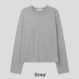 [BAISC] Dense Tencel Crop Long Sleeve Tee