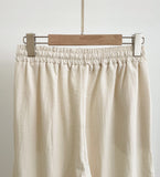 Hedden Linen Shirt Wrap Banding Wide Pants Set