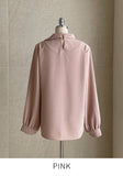 Rain Shirring Tie Blouse