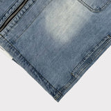 Evergreen cool denim biker jacket