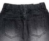 Luxe Black Wash Denim Long Skirt