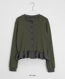 Kunie Stripe Frill Cardigan