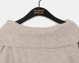 Amu Ribbed Folding Off-Shoulder Knit