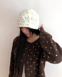 Vda Dot Color Matching Knit Cardigan