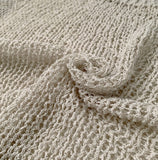 Loose-Fit Boat Neck Mesh Long Sleeve Knit