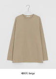 [unisex] Napyu Slit Over Plain Long Sleeve Tee