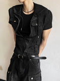 Pigment Short Sleeve Line Hood Zip-Up