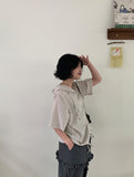 [BAONHAUS] Ryugeto Summer Check Short Sleeve Hood Shirt
