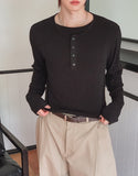 Ullen Wool Henley Neck Double Long Sleeve Tee