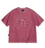 Ribbon Denim Pigment Crop TEE
