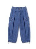 Balloon Stitch Cargo String Denim Pants