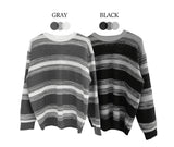 Stripe mix loose knit